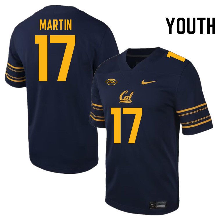 Youth #17 Josiah Martin California Golden Bears ACC Conference College Football Jerseys Stitched Sal